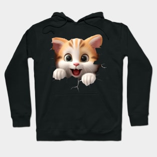 Cute Kitten Peeking Through Crack In The Door Hoodie